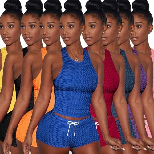 Adogirl Active Solid Sweatsuit Womens Set Tank Tops and Short Matching Set Suit Sport Tracksuit Two Piece Set Fitness Outfit