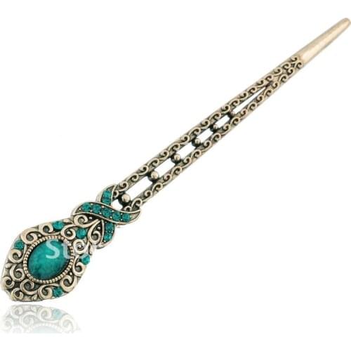 Decoration vintage rhinestone hair stick hair maker child clip e019