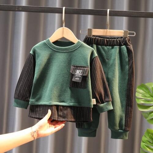 2021 Spring Baby Clothes Suits Causal Baby Girls Boys Clothing Toddler Infant Children 2pc Sweatshirts Sports Pants Kids Sets