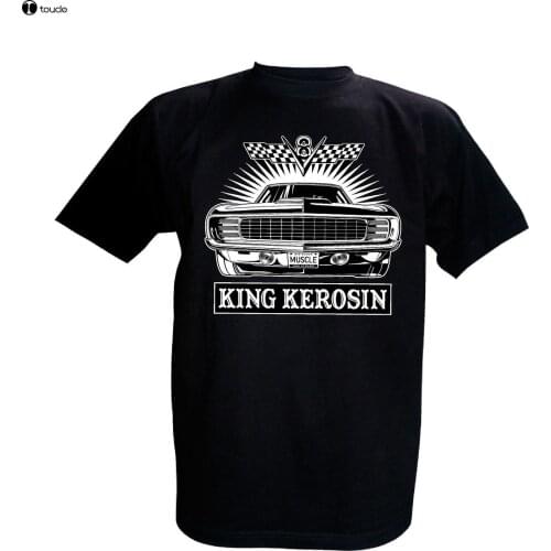 High Quality MenS Cotton Clothing T-Shirts T-Shirt V8 Muscle Auto Classic Us-Cars Tuning Race Rockabilly Retrotshirt Design