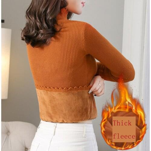 FNOCE 2020 winter new womens sweater fashion casual elegant solid Turtleneck long sleeve Tight Warm Knitted Pullover Sweaters