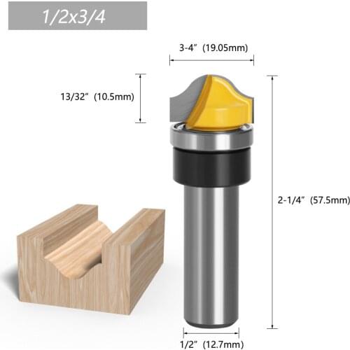 1/2" 12.7mm Straight Shank Faux Panel Ogee Groove Router Bit 3/4" Cutting Dia Carbide Steel Milling Cutter