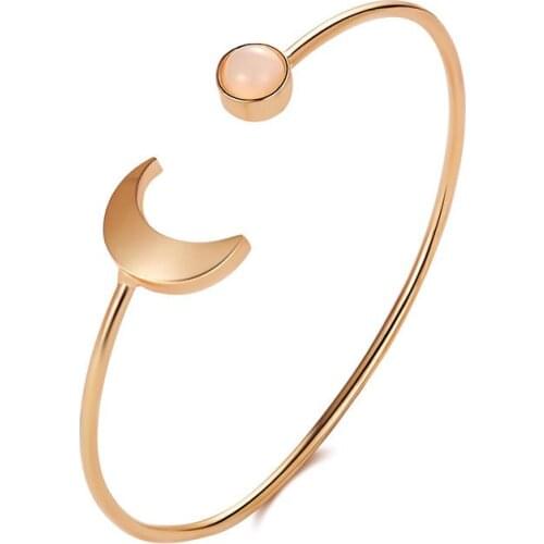 3 Colors 1 Pcs Women Fashion Moon Sun Open Bracelet Size Adjustable Metal Bracelet Elegant Girl Gift Accessories Jewelry