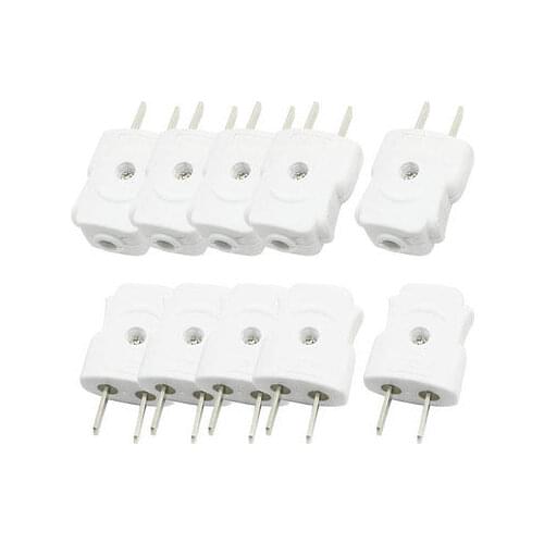 250V AC 10A Rotation 2 Pin US AU Rewirable Power Plug Connector 10 Pcs
