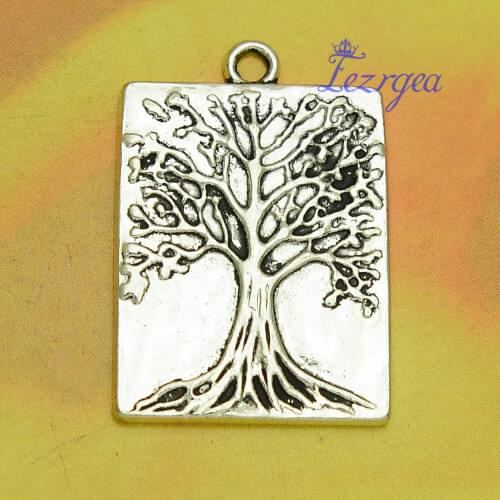 10pcs/lot--22x32mm, Antique silver plated tree charm,DIY supplies,Jewelry accessories