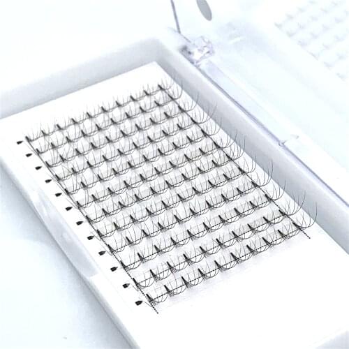 12 Lines Russian Premade Volume Fans Eyelashes Extension D Curl 0.07 Thickness Heat Bonded Eyelashes Makeup Faux Mink Lashes