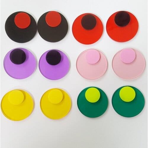 2019 New Hip Hop Trendy Jewelry Transparent Acrylic Geometric Pearl Big Round Earrings