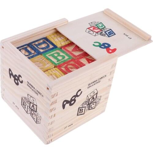 27pcs Baby Toys Montessori Games Wooden Building Block Baby Stacking Educational Game Child Gift 3 4 5 6 Years Old Girl Boy