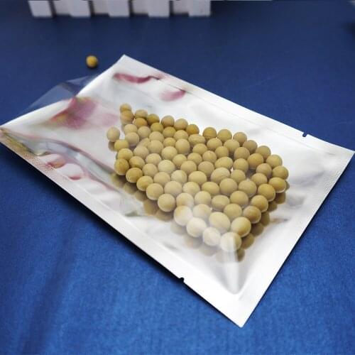 30 X 40CM,100PCS X Translucent Plating Aluminum Bag - Silvery Metallic aluminium foil and Front clear plastic flat pouch packing