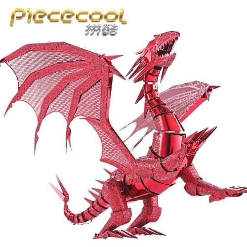 MMZ MODEL Piececool 3D Metal Puzzle of Dragon Flame Assemble Model Kits Assembly Manual Jigsaws Educational Toys for Adult