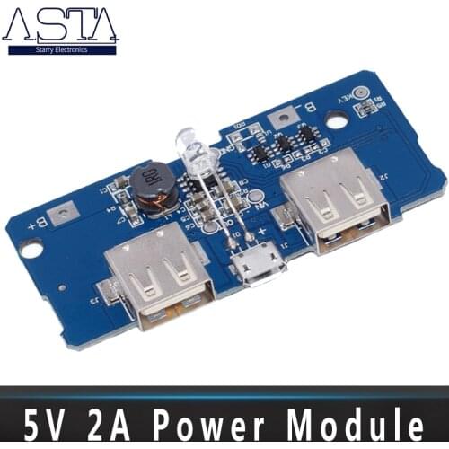 5V 2A Power Bank Charger Module Charging Circuit Board Step Up Boost Power Supply Module 2A Dual USB Output 1A Input