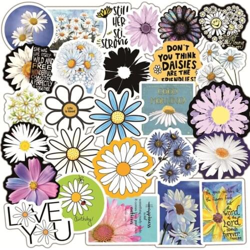 50Pcs Hot Small Daisies Stickers Decal Vinyl For Car Guitar Laptop Skateboard Demon Blade Slayer Sticker