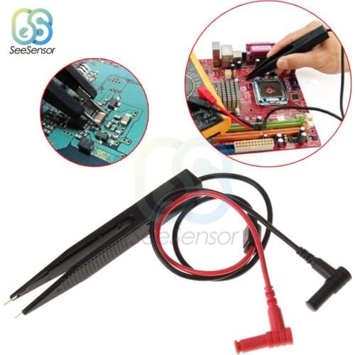 Alligator Chip Test Leads Component LCR Testing Tool Multimeter Tester Meter Pen Test Probe Lead Tweezers for Resistor Capacitor