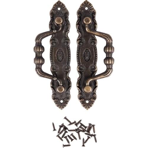 Antique Style Jewelry Drawer Pull Handle Knobs Bronze Tone 2 Pcs