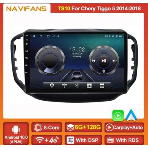 With RDS DSP Carplay Auto For Chery Tiggo 5 2014 - 2020 Car Radio Multimedia Video Player Navigation GPS Android 11 2 din No DVD