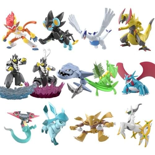 Bandai SHODO 5 6 Series Assembly Model Pokemon Anime Figures Lugia Haxorus Infernape Luxray Action Figure Collection Model Toys