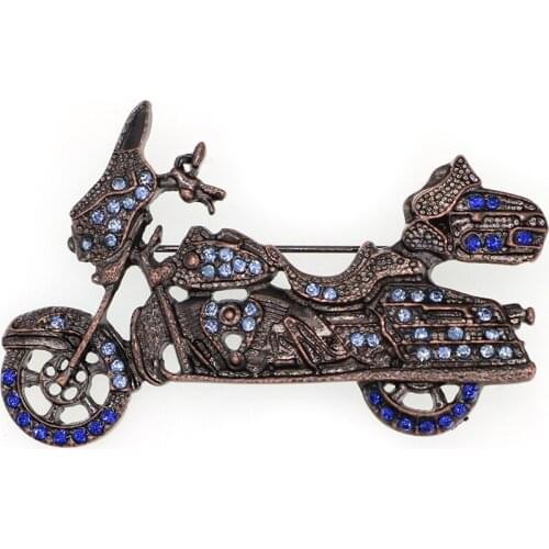 Fashion Jewelry Rhinestone Motorbike Shape Brooch Pin for Men