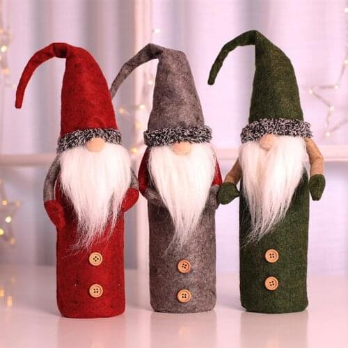 Wine Bottle Cover Xmas Eve Snowman Resuable Christmas Wine Bottle Protector Cover Bag for Christmas Decoration Storaging Wine