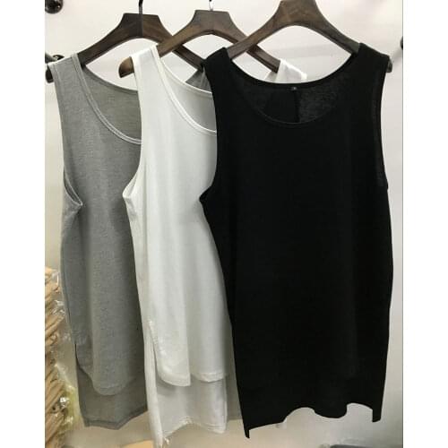 QoolXCWear 2019 new justin bieber Hip Hop vest mens Tank Tops extended cotton vest Black white gray vest