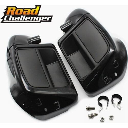 For Harley Touring Road King Street Electra Glide Ultra FLTR 2014-2018 19 Vivid Black Lower Leg Warmer Vented Fairing Glove Box
