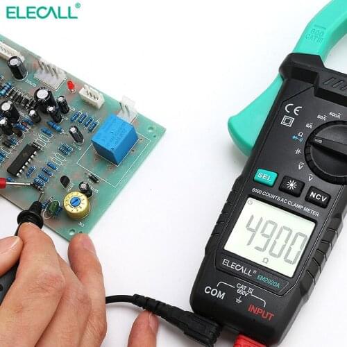 ELECALL Clamp multimeter NCV Digital Clamp Meter With Torch Diode Resistance Measurement New arrival 2020