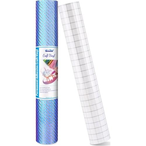 FOSHIO Opal Holographic Adhesive Film Roll Permanent Craft Vinyl for Cricut Car Home Decoration Sticker DIY Pattern Design Decal