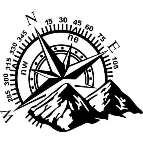 Hot Sale Off-road Mountain Compass Car Sticker 60*50cm Funny Vinyl Car-Styling Decals For Auto Window Motorcycle Decor