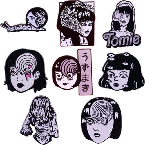 Junji Ito Tomie Enamel Pins Funny Anime Metal Cartoon Brooch Backpack Hat Bag Collar Lapel Badge Men Women Fashion Jewelry Gifts