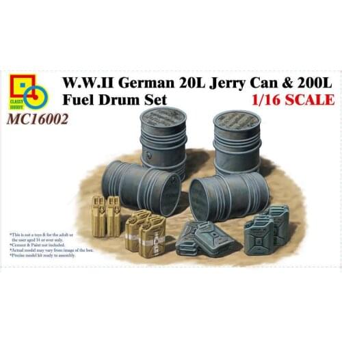 Classy Hobby MC16002 1/16 Scale WWII German 20L Jerry Can & 200L Fuel Drum Set