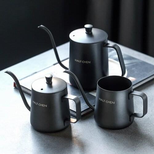 Creative Hand-made Coffee Pot Hanging Ear Teapot Minimalist Home Office Stainless Steel Drip-type Long-mouthed Coffee Pot 600ml