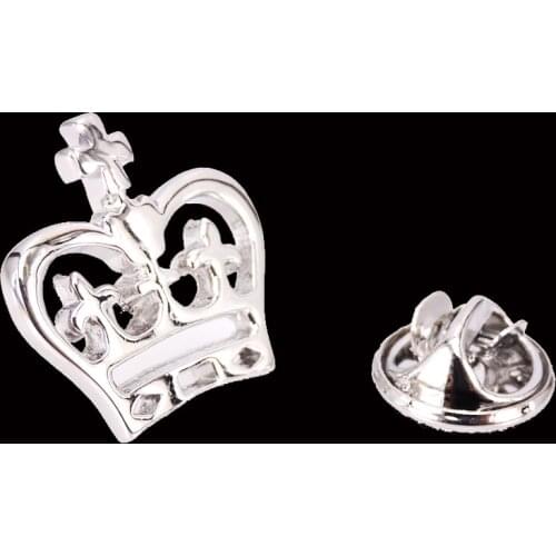 Brooch Lapel Pin For Men Novelty Lapel Pin Badge Silvery crown Lapel Pin Badge Brooches Mens jewelry accessorie wholesale