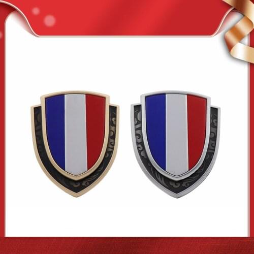 Shield Styling French FRANCE National Flag Fender Side trunk Nameplate Decal Emblem Badge Sticker