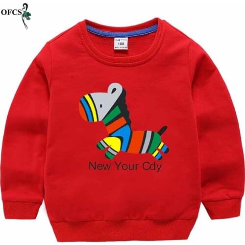 Retail Autumn Childrens sweater Teen Clothes Boy Girl Cartoon print Long sleeve T-shirt Baby Casual Cotton Child Sweater 2-12 T