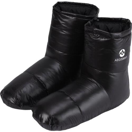 AEGISMAX Duck Down Booties Slippers Soft Socks Sleeping Bag Accessories For Camping Outdoor Indoor Keep Foot Warm US Size 7-9