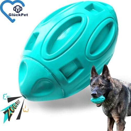 Squeaky Dog Toys for Aggressive Chewers: Rubber Puppy Chew Ball with Squeaker, Durable Pet Toy for Medium and Large Breed