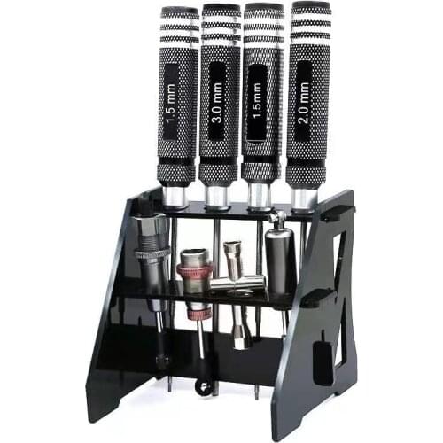 RC Screwdriver Shelf Tools Kit Stand Holder FPV Tool Storage Rack 8 Holes for RC Car Boat Helicopter Quadcopter Drone