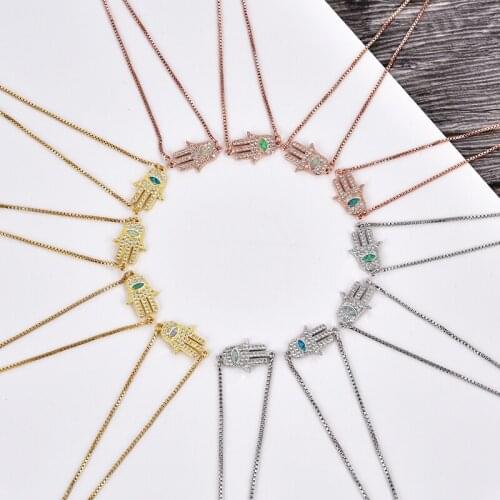 KAMAF blending copper inlaid AAA zircon opal palm adjustable bracelet