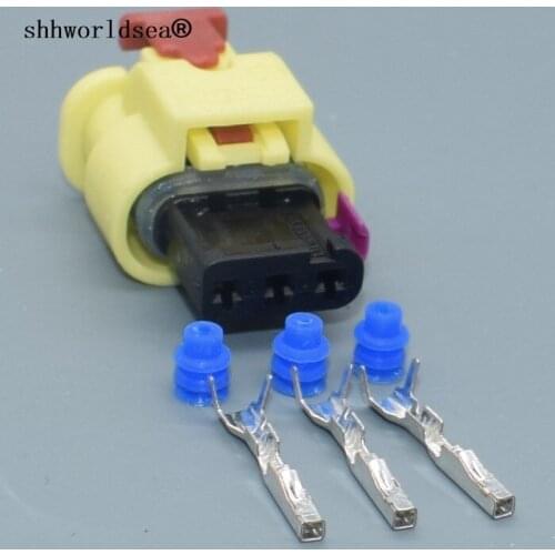 Shhworldsea 2/5/10/30/50/100sets 3 pin car Astern radar connector 4H0973373 4H0 973 373 auto waterproof plug