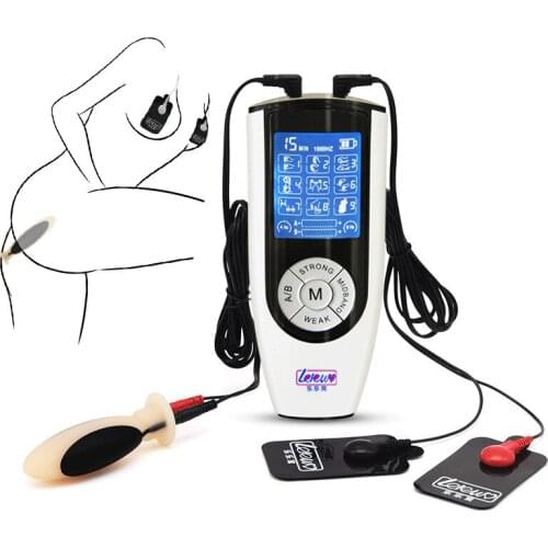 Latest USB Charging Electro Shock Massage Silicone Anal Butt Plug Electric Pad Anus Stopper Medical Themed Toys Kit for Couples