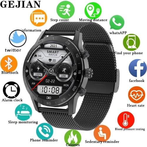 GEJIAN Luxury Smart Watch Men Smartwatch 1.39 inch 454*454 High-definition Touch Screen Bluetooth Call for Xiaomi Ios Phone +Box
