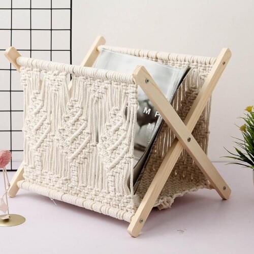 Perfect Design Magazine Rack Boho Magazine Holder Book Storage Basket For Home Office Decor Storage