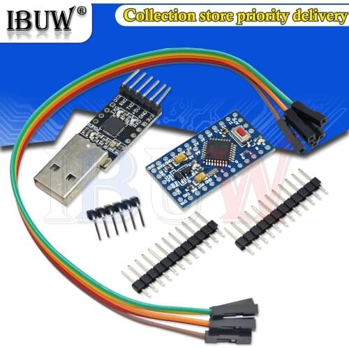 1PCS 6PIN CP2102 USB 2.0 to TTL UART Module + 1PCS Pro Mini Module Atmega328 5V 16M For Arduino Compatible With Nano
