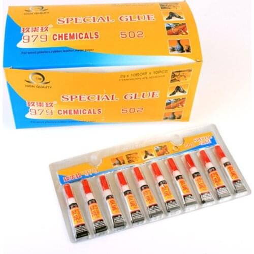 10pcs Instant Strong Super Glue 502 Repair Leather Wood Rubber Metal Touch Screen Glass Fast Dry Cyanoacrylate Adhesive Sticks