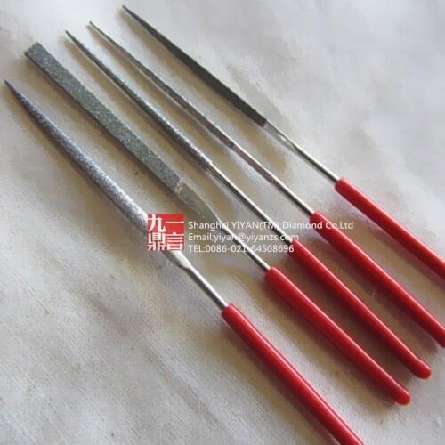 5pcs/set Diamond Coated Needle File Set, smoothing, shaping, glass, bottles, sea glass, ceramic, stone, rock, tile, concrete