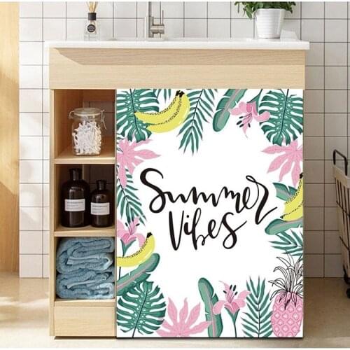 Polyester Washing Machine Door Cover To Block Curtain Cabinet Bookcase Shoe Self-adhesive Cabinet Closet Curtain