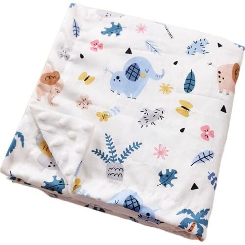 Summer baby air conditioning blanket 3D jungle elephant Cotton Thin Blanket 100x75cm