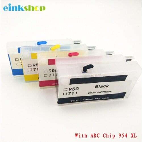 Einkshop 954 Refillable Cartridge Replacement For HP 954XL 954 XL OfficeJet Pro 7740 8210 8710 8720 8730 Printer Auto Reset Chip