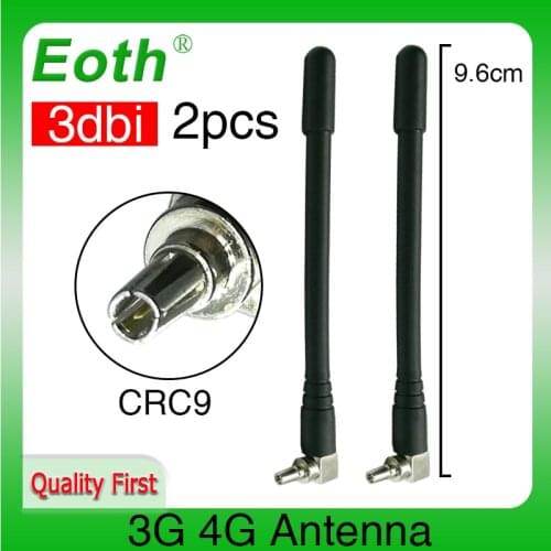 2pcs 3G 4G LTE antenna 3dbi with CRC9 plug connector antena 1920-2670 Mhz FOR wireless 4G modem lte repeater antenne antennas