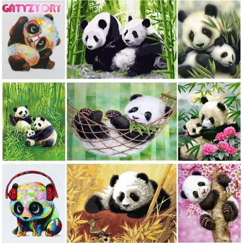 GATYZTORY Paint By Numbers For Adults Children Panda DIY HandPainted Oil Painting Drawing On Canvas Unique Gift Home Decoration