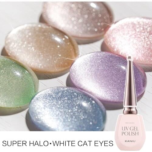 Kaniu Cats Eye Nail Polish Glue Ice Through Cats Eye Glue Art Nail Glue 10 Colors Non-toxic Long lasting Nail Gel TSLM1